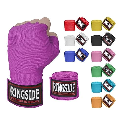 Ringside Elastic 180 Inch Mexican Style Boxing Hand Wraps, Neon Purple