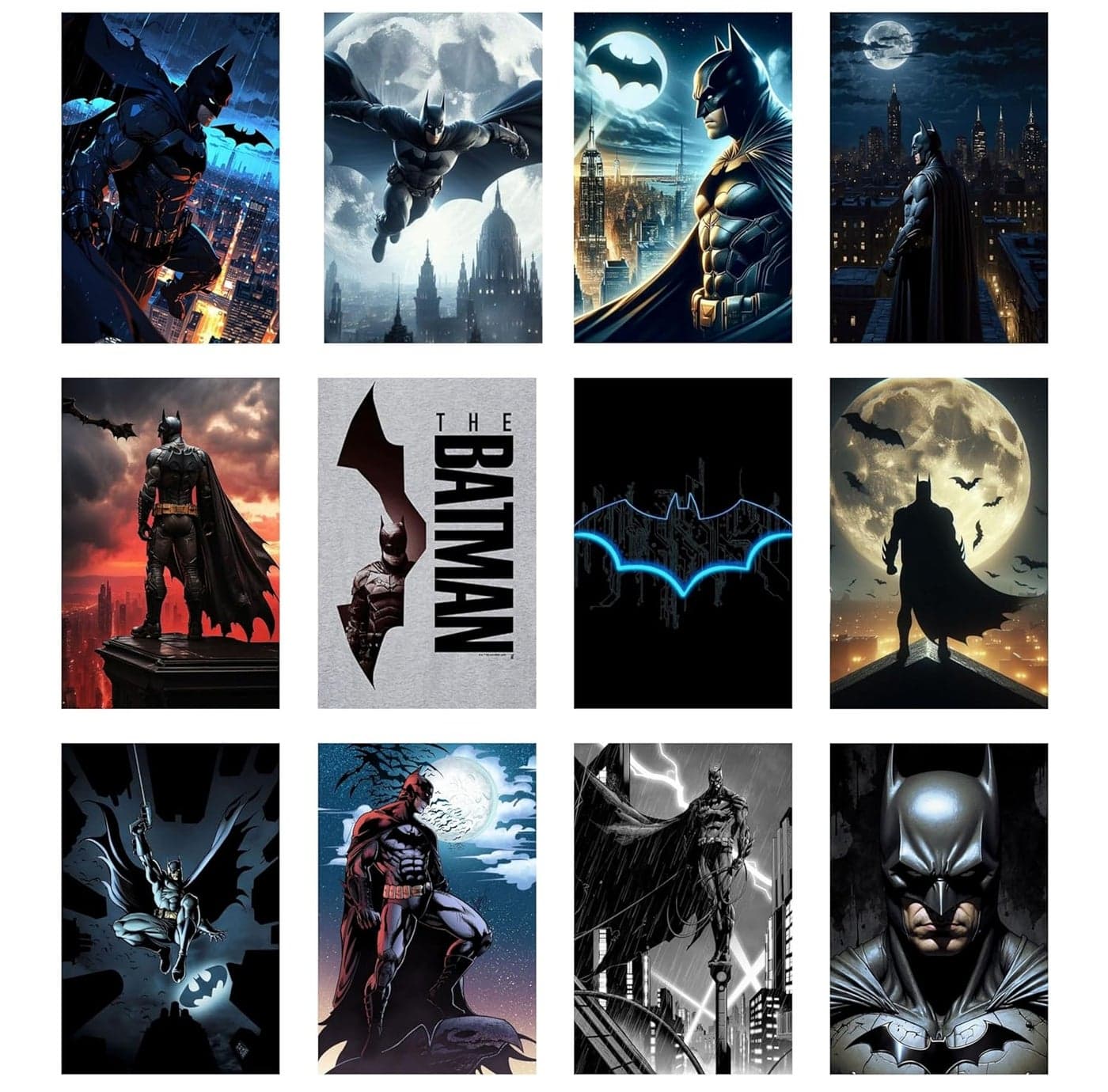 Posters Inc Set of 12 Batman Posters for Wall Wallart Item for Home Home Decoration Items for Living Room Aesthetic Wall Stickers for Bedroom Birthday Gift for Men 300 GSM A4 Size Paper
