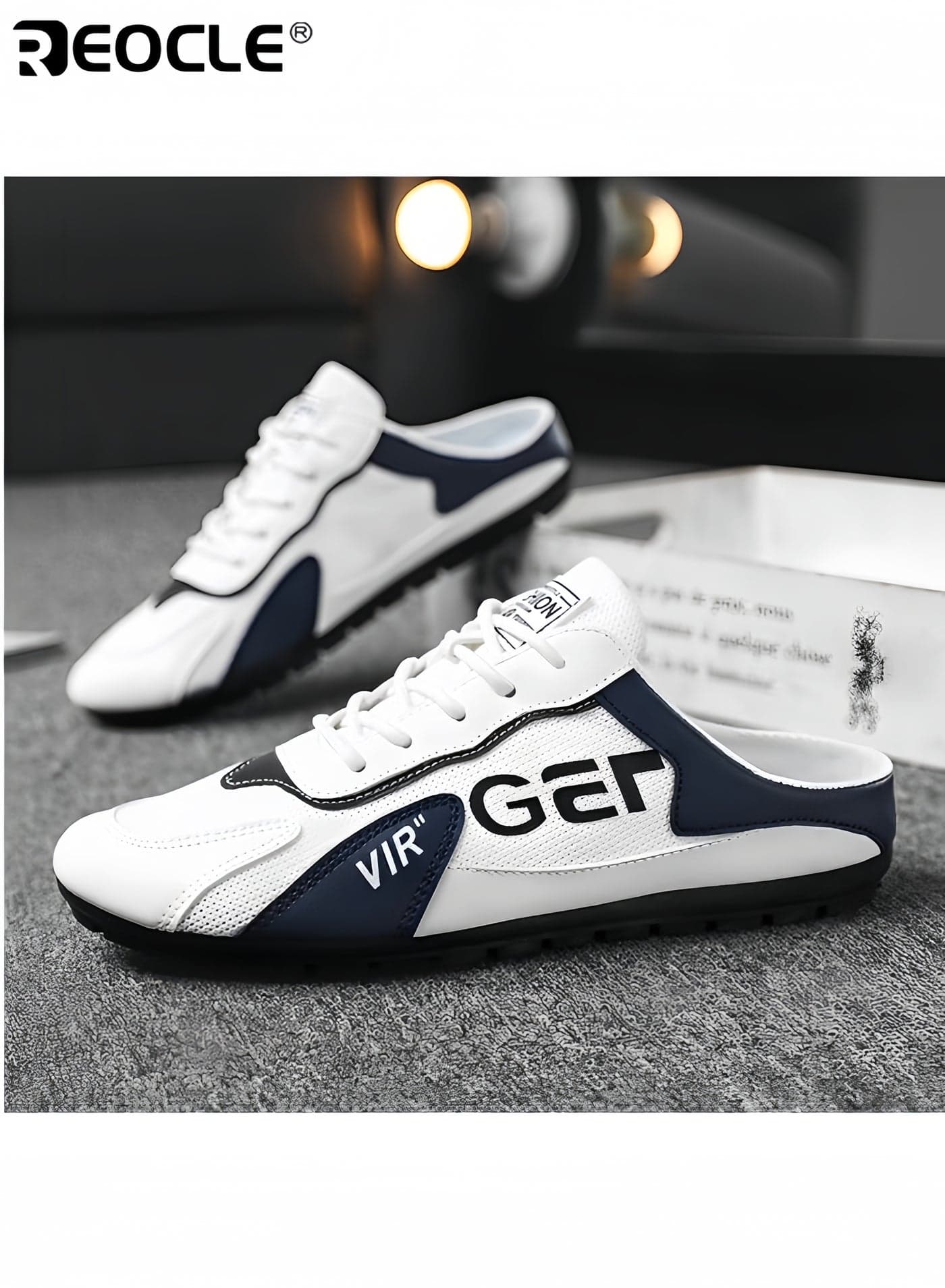 Men's Half Slippers Slip On Shoes Half Slipperboard Shoes Shoes Male Wide Versatile Casual Shoes