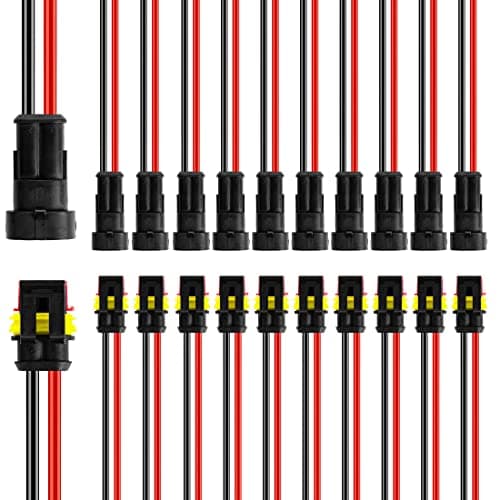 LanHong 12 kit 2 Pin Connector 16 AWG Waterproof Electrical Connectors Quick Disconnect Wire Connector