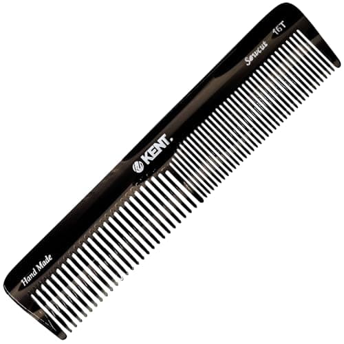 Kent 16T G Black Graphite Fine and Wide Tooth for Daily Grooming Handmade Styling Comb for All Hair Types Wet or Dry Hair Detangling Comb for Men and Women Saw Cut Hand Polished Made in England
