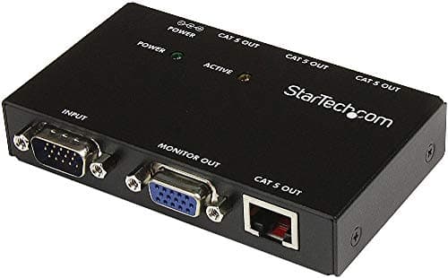 StarTechcom VGA Over CAT5 Video Extender VGA Extender 450ft 150m 4Port TAA ST1214T