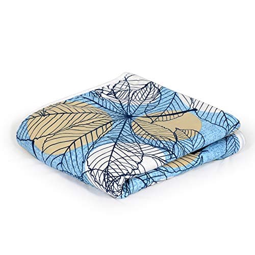 Divine Casa Glace Cotton 120 GSM Super Soft Cloudy Reversible Lightweight Printed Double Bed AC Dohar Blanket for Mild Winter Quilt - (Blue and Beige, 205 x 220, CM)| TC - 120