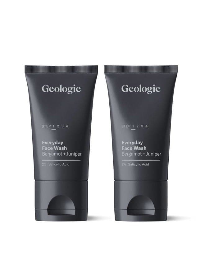 2% Salicylic Acid Face Wash Bergamot + Juniper Scent | Facial Cleanser for Men & Women | Acne & Oil Control | Deep Cleansing & BHA Exfoliating Face Wash | 2-Pack