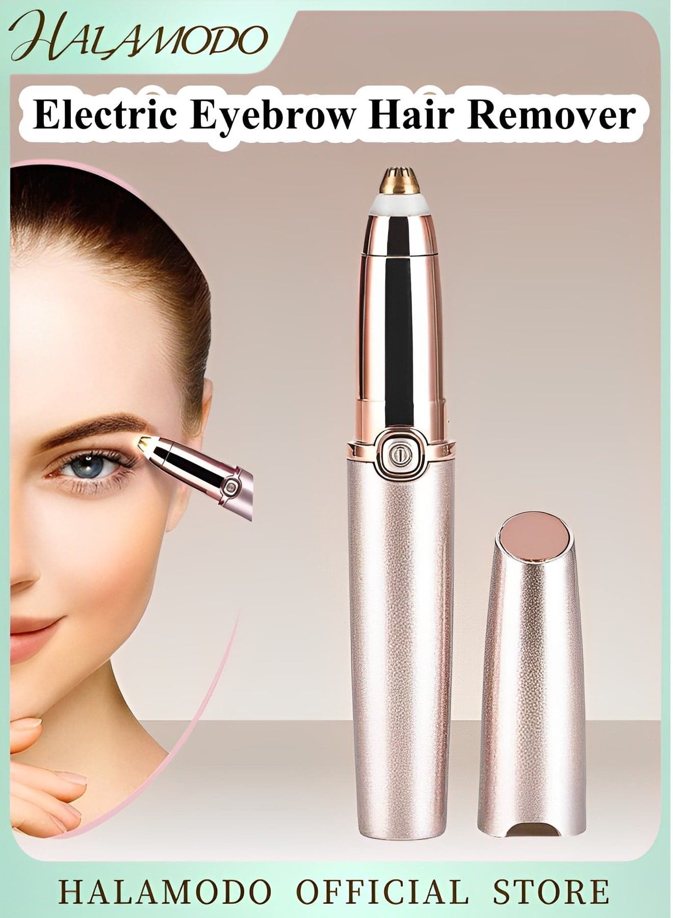 Eyebrow Hair Remover Electric Razor with LED Light Eyebrow Facial Trimmer 2 in1 Rechargeable Facial Hair Removal and Eyebrow Shaver for Instant and Painless Hair Removal