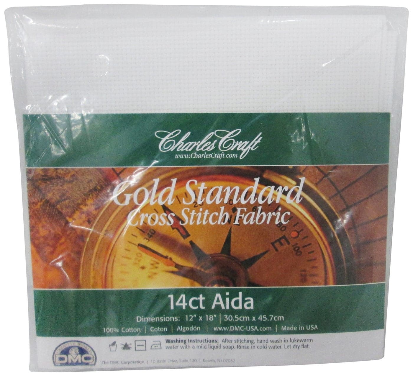 DMC Charles Craft Gold Standard Aida 14 Count 12X18 White