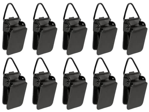 Wise Linkers Hanging Clips Pack of 10 Triangle Back Medium Power for Tapestry Small Rugs,Towel, Shawl and Paintings (Black)
