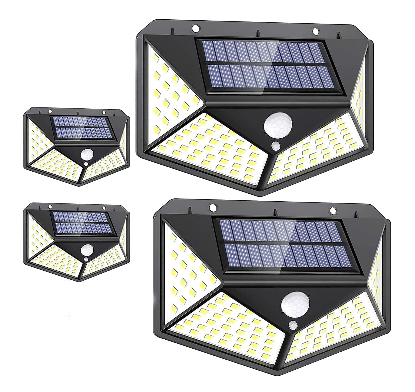 BRITSPEAR 100 LED White Light Solar Lamp with Light Sensor for Garden and Outdoor Lighting (Pack of 4)