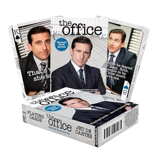 AQUARIUS The Office Michael Quotes Playing Cards Michael Themed Deck of Cards for Your Favorite Card Games Officially Licensed The Office Merchandise Collectibles Poker Size White