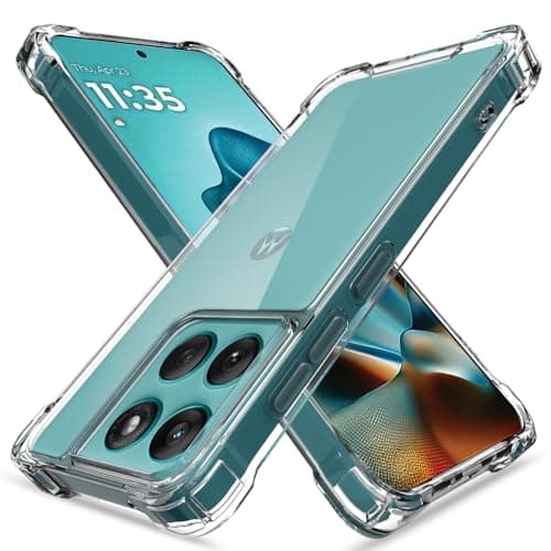 Outlouders Back Cover for Motorola Moto Edge 60 5G / Motorola Moto Edge 60 Fusion 5G Clear Transparent PC + TPU | Raised Edges | Shockproof Protection Bumper Case (Transparent)
