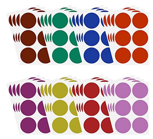 Royal Green Round 2" inch Sticker 50mm Dot Labels - Colored Circle Stickers Permanent Adhesive in 8 Colors Red, Blue, Green, Yellow, Purple, Orange, Brown and Pink - 192 Pack
