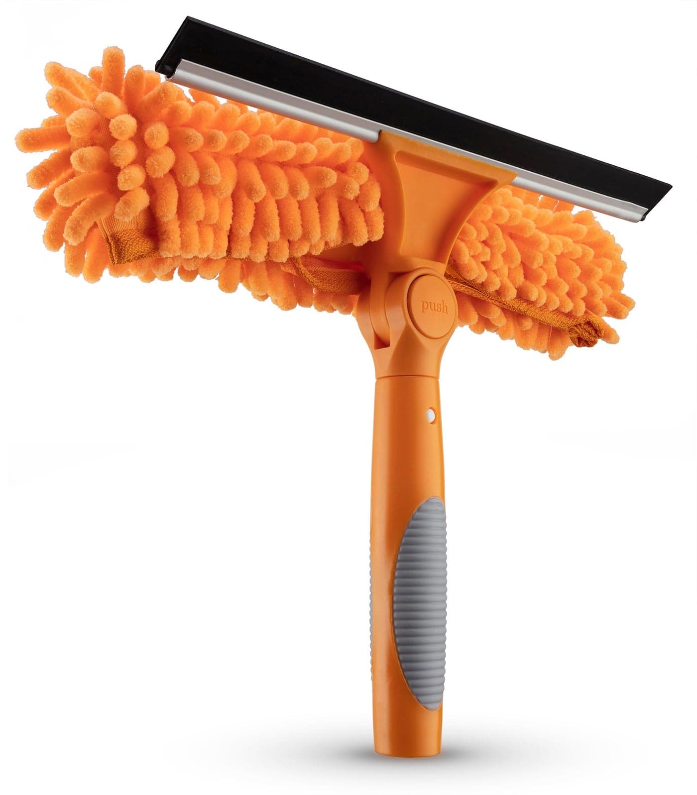 Window Squeegee and Microfiber Scrubber 2in1 Combo MultiAngle Window Cleaning Tool Window Washing Equipment for Solar Panel and RV Windshield Threaded Window Cleaner pole sold separately
