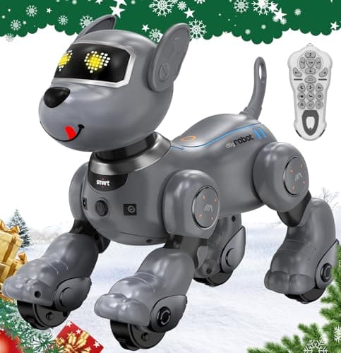 anysun Robot Dog Toy for Kids Programmable Remote Control Robot Puppy with Follow Up Touch Sensors Dancing Singing Smart Stunt Robot Pet Interactive Robotic Dog for Kids Gray