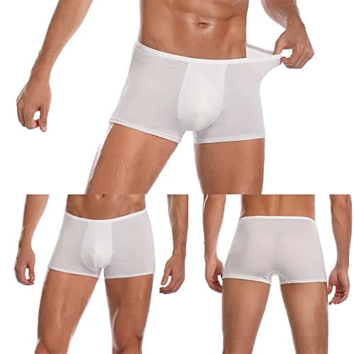 STARLY Mens Disposable Cotton Underwear Travel Boxers Briefs Portable Shorts White Color 5PK(Medium)