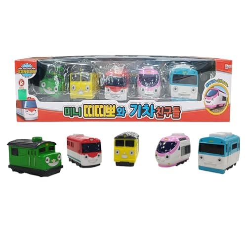 GIANANO 5 Color Display Vehicle Model NonToy No Battery Korean Animation Little Bus Friends Titipo Decorative Item Set of 5