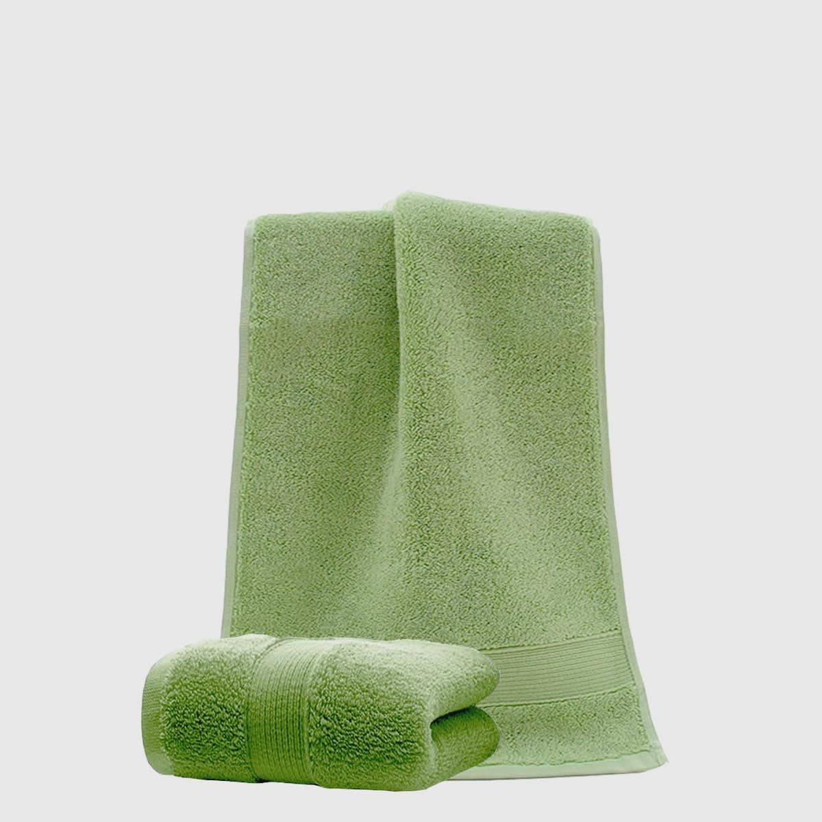 JININQ 2 Piece 100 Cotton Soft Hand Towels 134 x 295Premium Face Towels Set for BathroomGymHome Green