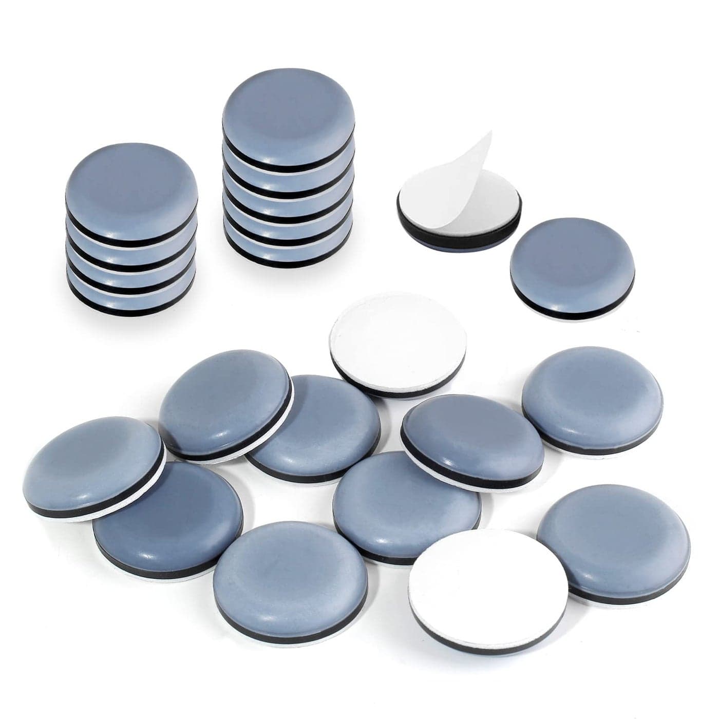 Cionyce 20PCS Adhesive Teflon Furniture Sliders 125mm PTFE Chair Leg Slides Mover Slide Heavy Duty Furniture Glides Pads Floor Protector for Chair Table Cabinet Sofa Leg