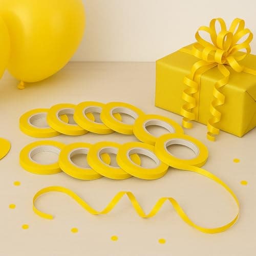 AMFIN® Curling Ribbons for Balloons - Yellow (Pack 12)