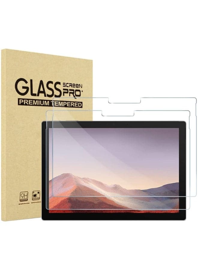 2 Pack Screen Protector Compatible with Microsoft 12.3" Surface Pro 7 Plus/Pro 7/Pro 6/Pro 5/Pro 4 Tempered Glass Screen Film Guard Screen Protector