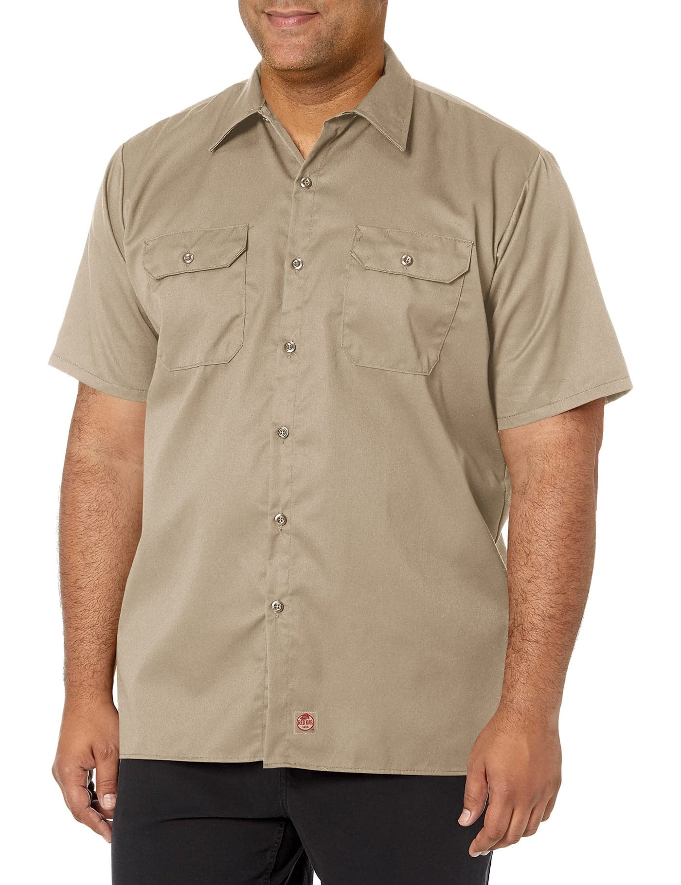 Red Kap Men's Standard Utility Uniform Shirt, Khaki, Medium