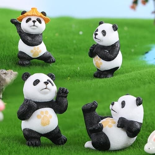 FunBlast Panda Miniature Figurines - Decorative Showpiece, Gift for Him/Her, Diwali Deepwali New Year Home Decor, Bedroom, Living Room, Office, Table, Car Dashboard (Style-C)