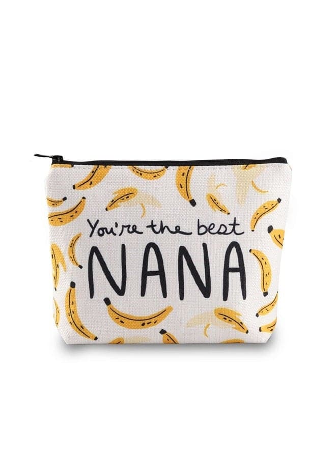 Nana Gift Nana Makeup Bag Grandma Gift Nana Zipper Pouch Funny Nana Makeup Bag Bananas Theme Gift Grandma (Nana Bag)