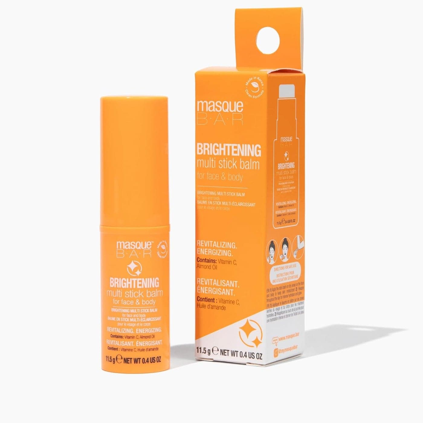 Masque BAR Vitamin C Multi Balm Stick Nourishing Hydration with Shea Butter Sunflower Seed Oil Almond Oil AllinOne Beauty Stick for Glowing Skin Wrinkle Repair Korean Beauty Stick