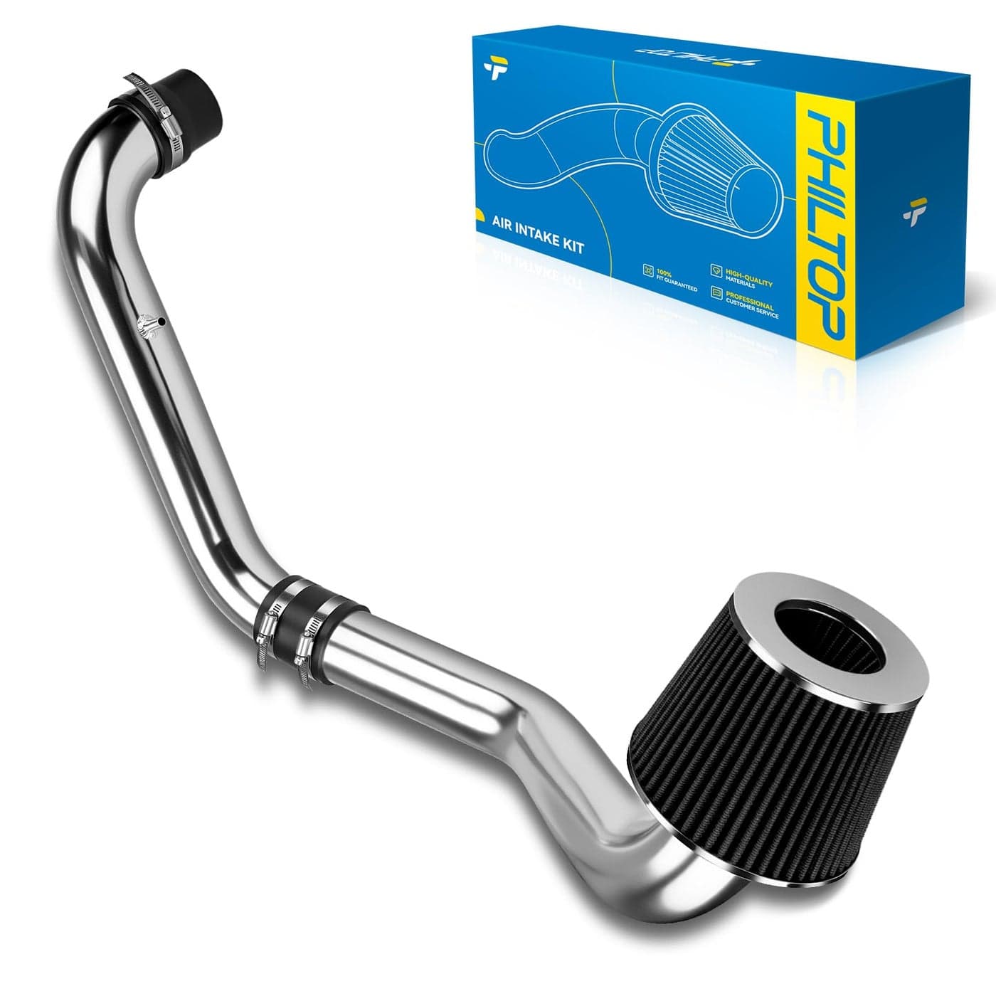 PHILTOP 275 Cold Air Intake Kit System Compatible with Honda Civic 1996 1997 1998 1999 2000 L4 16L High Performance Black