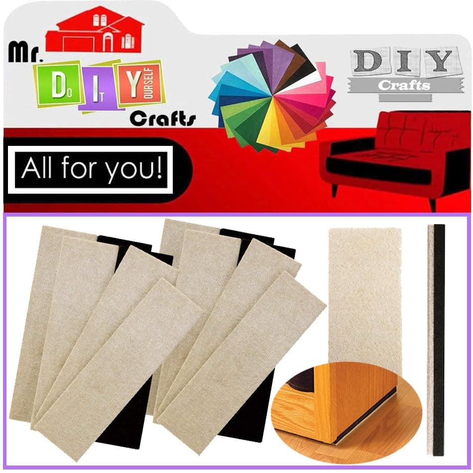 DIY Crafts Reusable Sliders for Hardwood Floors Move Heavy Furniture Quickly and Easily Felt Furniture Pads Premium Felt Sheets! Cut Furniture Pads for Hardwood Floors! (24 Pcs Beige, 2.5" x 9")