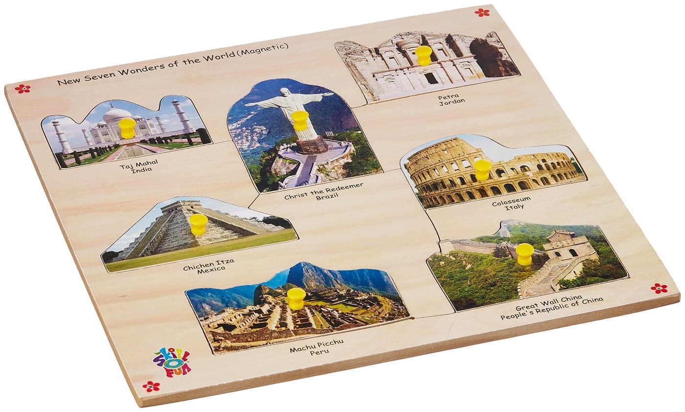 Skillofun Magnetic Kingsize ID - New 7 Wonders of The World, Multi Color