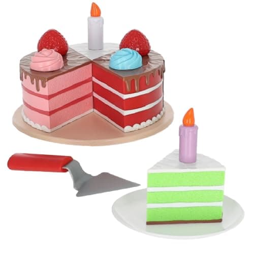 Popular Playthings Magnetic Bake Play Cake Set Educational Pretend Birthday Cake Play Food for Toddlers Gifts for Kids Ages 3 Up 16 Piece