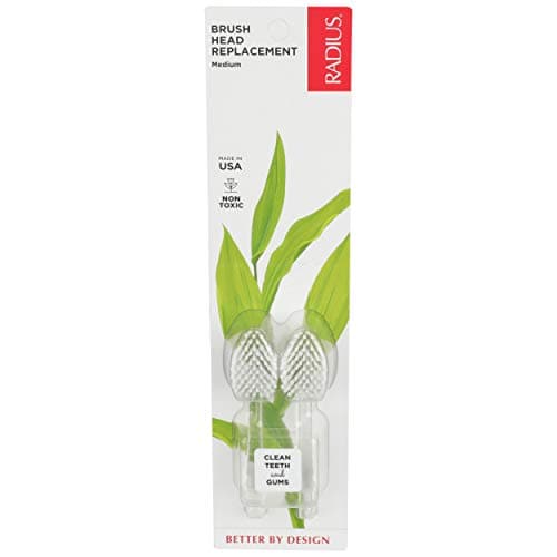 RADIUS Replacement Toothbrush Heads, Medium Bristles, 2-Count, Improve Gum Health & Reduce Gum Issues, Pack of 1