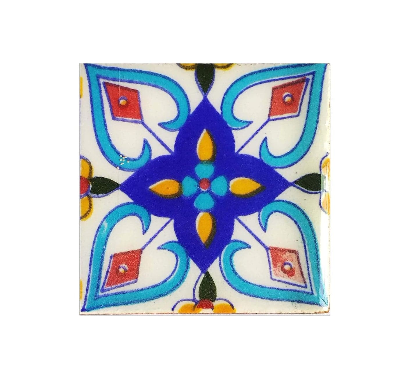 Shiv Kripa Blue Pottery Traditional Decorative Ceramic Tile 2 2 INCHPack of 10 Tiles