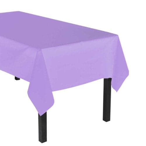 Party Essentials Heavy Duty Plastic Table Cover Available in 44 Colors, 54" x 108", Lavender
