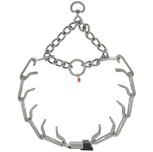 Herm Sprenger Stainless Steel Prong Dog Collar with Centered ClicLock Buckle and Assembly Chain Quick Release Training Pinch Collar for Large and XLarge Dogs Made in Germany