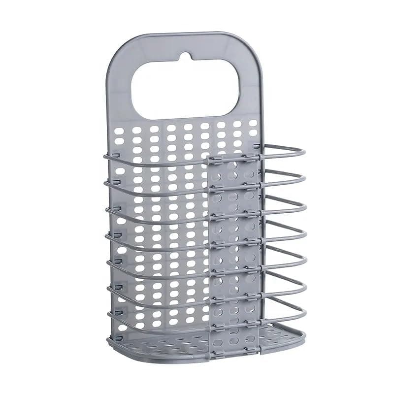 PRAMANTA Dirty Hamper Clothes Storage Basket for Laundry Station Home Use Folding Adjustable Wall Washing Machine Hanging BasketBinHamper 1Pcs