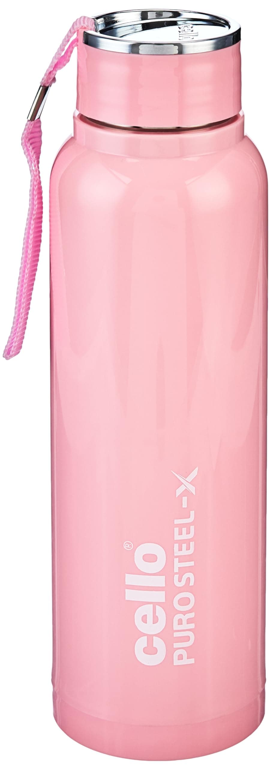 Cello Puro Steel-X Benz 1200 Inner Steel Insulated Water Bottle 970ml, Pink | ISI Certified | BPA Free, Leakproof | Sturdy & Durable | Ideal for Office, College, Gym, Cycling, Camping & Outdoor Sports