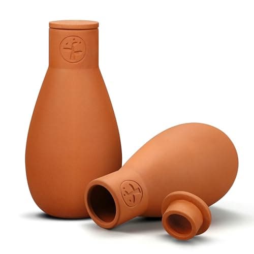 Soilagua 16 oz Ollas Self Watering Terracotta Pots, Olla Plant Watering Globes, Self Watering Planter Insert for Outdoor & Indoor Plants, Vacation Watering Devices Spikes Waterer System, 2 Pack
