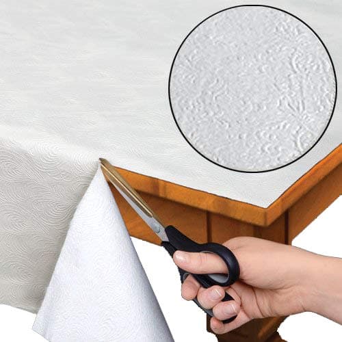Home Bargains Plus Quilted Heavy Duty Table Pad Protector with Flannel Backing Cut to Fit Heat Resistant Wipe Clean Protects Table from Spills and Scratches White 52 x 52 Square