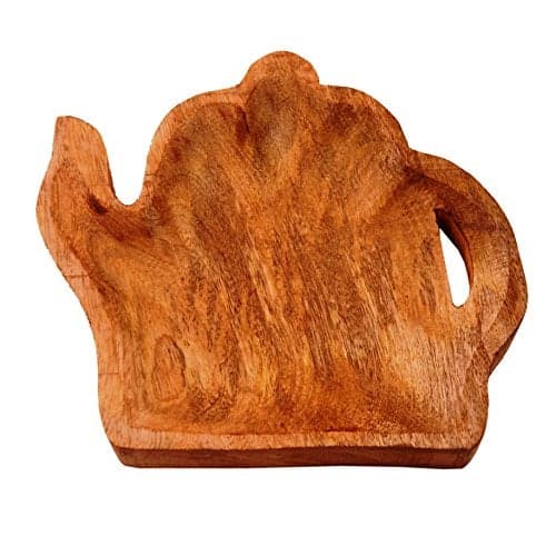 Purpledip Wooden Serving Tray/Platter 'Tea-time': Small Plate for Snacks, Cookies, Fruits Or Aftermints (11288)