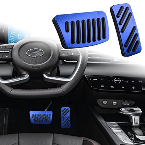 ANFOKAS Compatible with Hyundai Elantra Accent Loniq Kona Venus Compatible with Kia Forte NIRO Rio Sedona Seltos Soul Accessories Sporty AntiSlip Foot Pedal Covers Pedals Pads Blue