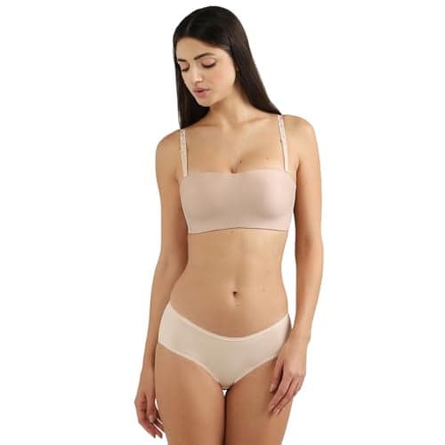 Wacoal Women’s Basic Mold |Padded|Non-Wired |Half Cup|Everyday Wear|Strapless|Multiway Bra Beige (B70)
