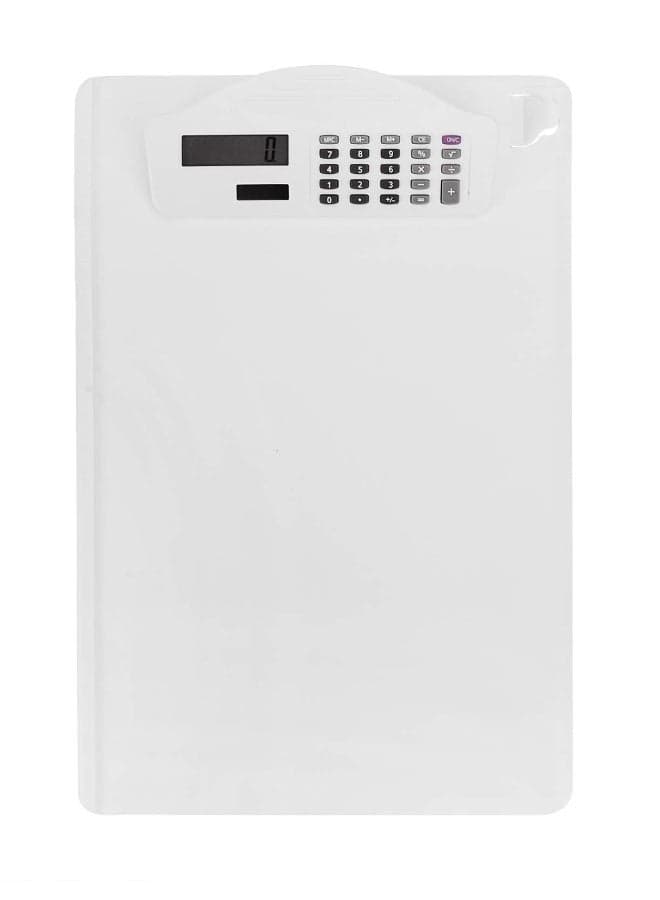 Versatile Clipboard with Calculator and Storage Space Includes Pen Clip Writing Pad and File Folders Perfect for Business Office Document Organization A4 Letter Size Ideal for School Meetings and Classes in White