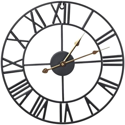 Sorbus Large Wall Clock for Living Room Decor 16 inch Big Wall Clock Decorative Battery Operated Roman Numeral Analog Large Clock for Bedroom Room Home Kitchen Office Wall Decor Black