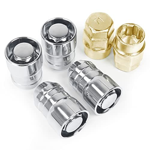MIKKUPPA M12x1.5 Wheel Locking Lug Nuts, Chrome 1.5" Length Cone Seat Wheel Tire Lock Nuts Set with 2 Socket Key - Set of 6
