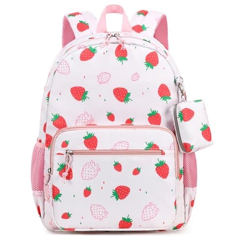 mygreen Backpacks for Girls Strawberry School Bags Kids School Bags Backpack with Coin Bag for Age 3 Pink