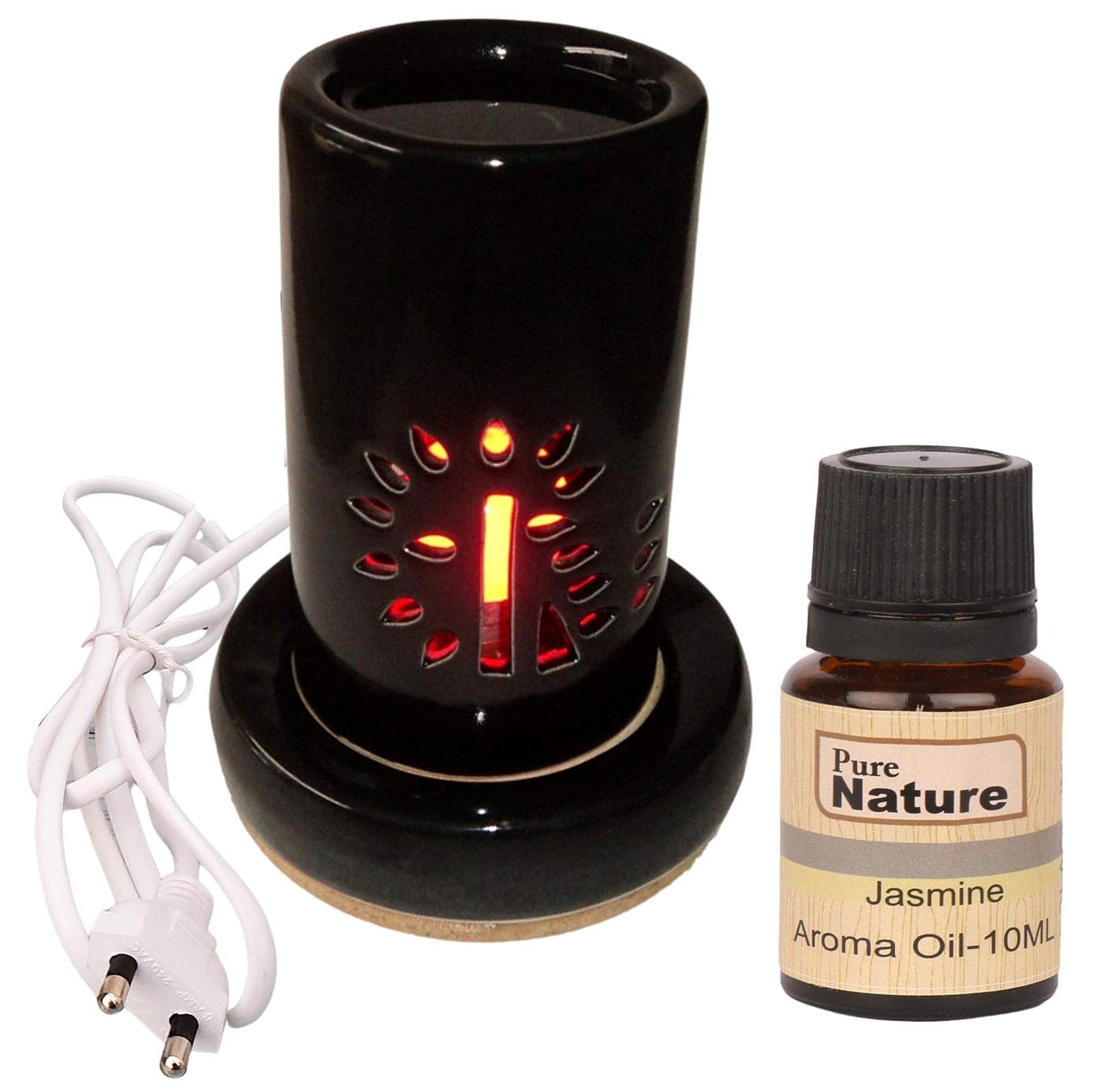 Pure Source India Electric Oil Burner/Aroma Diffuser - with Fragrances 10 Ml Jasmine