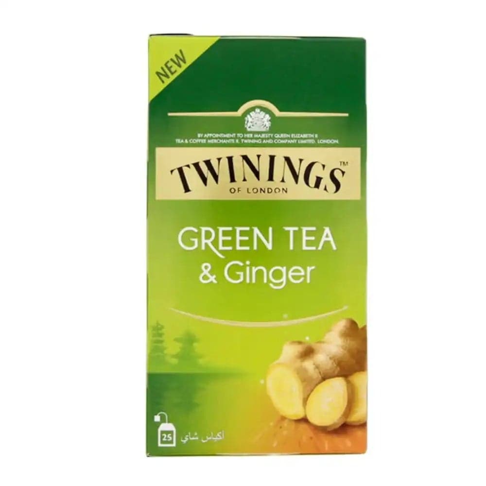 Twinings Green Tea Bags with Ginger- Pack of 25 Tea Bags