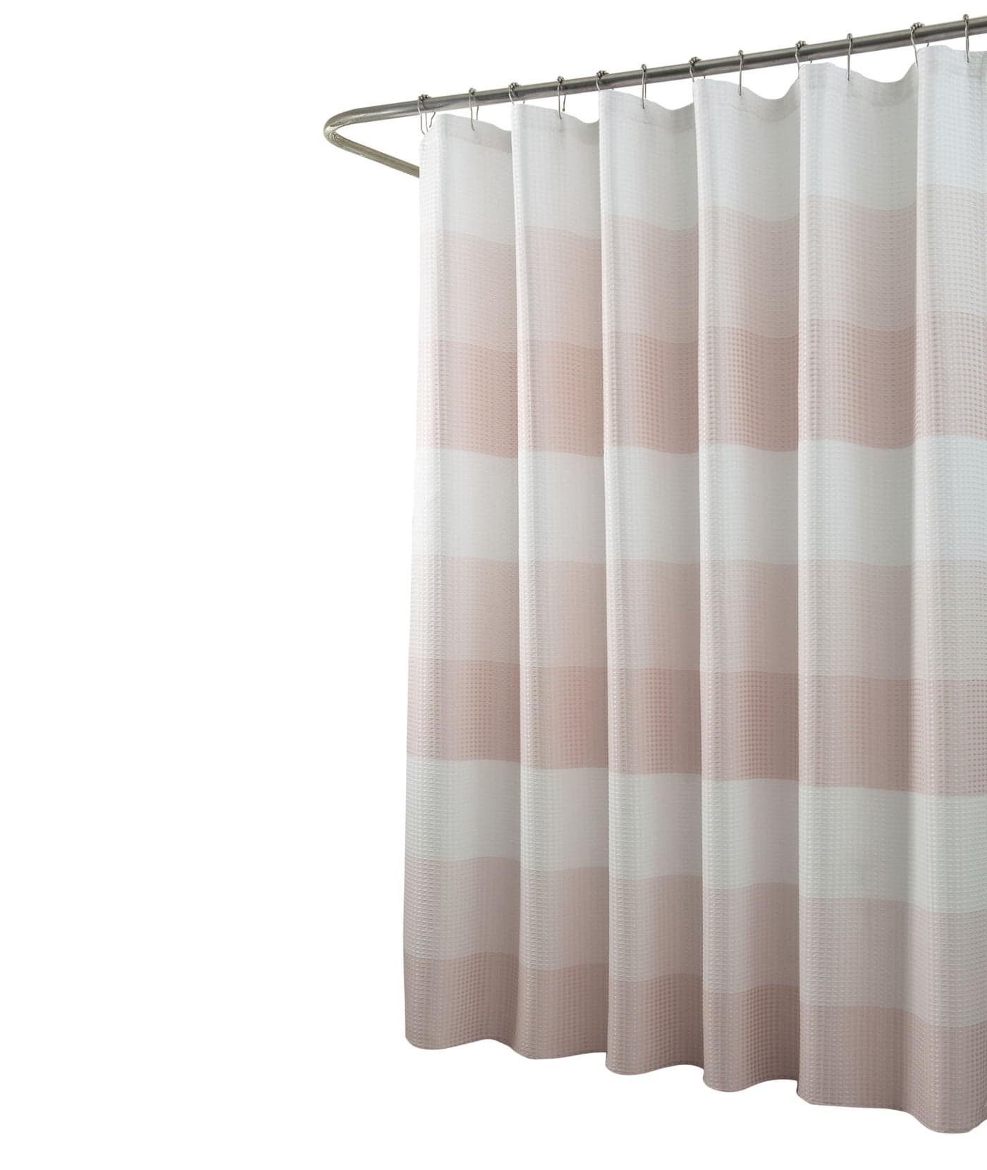 Dainty Home Waffle Weave Shower Curtain Ombre Striped Pattern in Blush 70 x 72 Water Resistant Polyester Blend Washable Shower Curtain Perfect Cloth Shower Curtain for Stylish Bathrooms