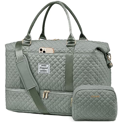 LOVEVOOK Travel Duffle Bag,Weekender Bags for Women with Shoe Compartment,Carry on Overnight Bag with Toiletry Bag,Gym Duffel Bag with Wet Pocket, Hospital Bags for Labor and Delivery
